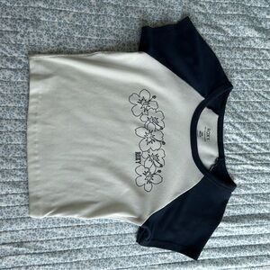 Roxy Navy and White Floral T-Shirt